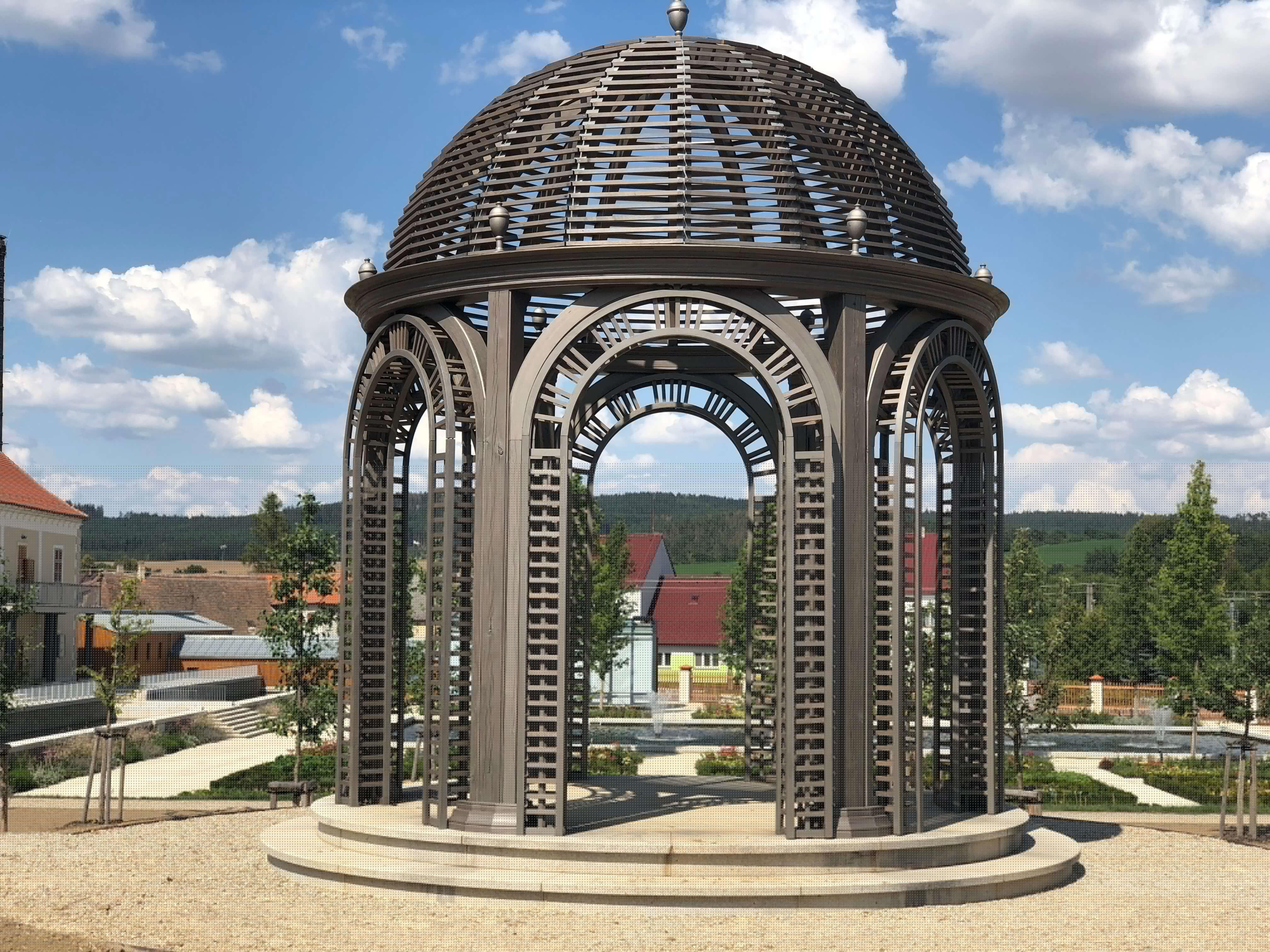 Detail tesařských spojů altánu